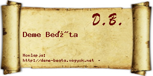 Deme Beáta névjegykártya
